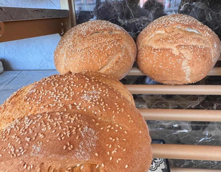 Village loaf bread with sesame crust, Bakery Kissamos Crete